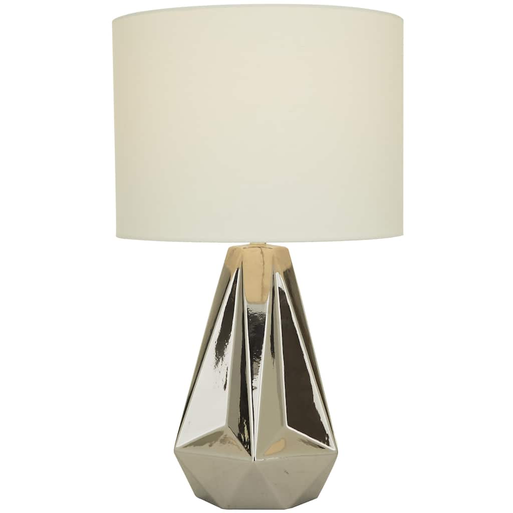 Ceramic Geometric Room Table Lamp - White, Silver, Gold, Black - CosmoLiving by Cosmopolitan