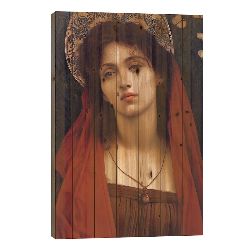 Madonna Painting II Print On Wood by Mike Kiev - Multi-Color - 26x18x1.5