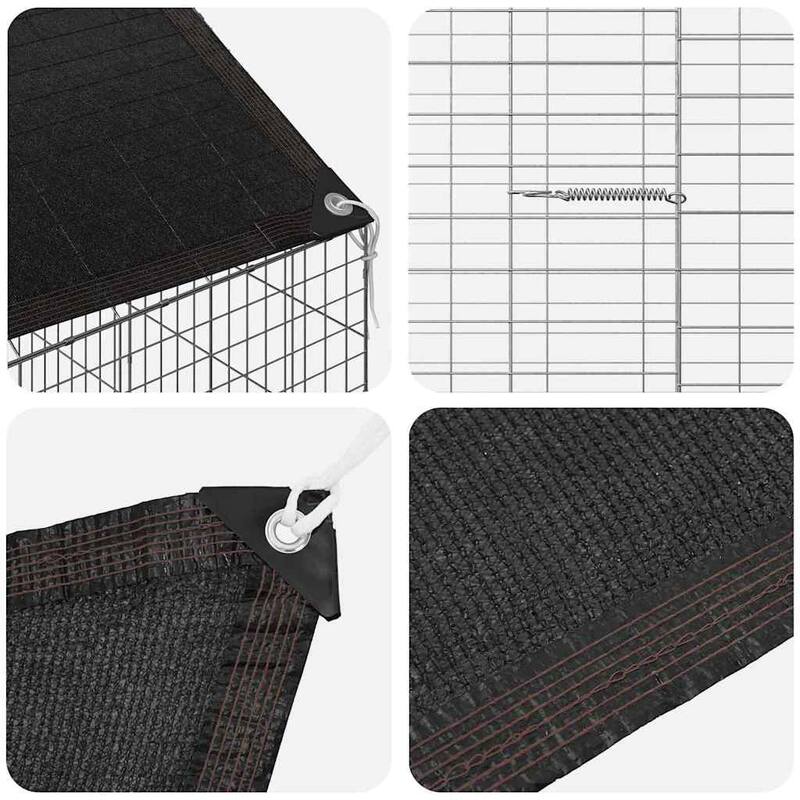 vidaXL Rabbit Cage Silver 400 x 78 x 78 cm Galvanised Steel