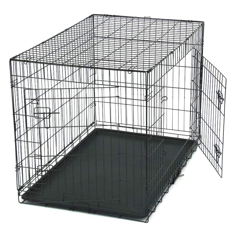 24" to 48" Pet Kennel Cat Dog Folding Steel Crate Animal Playpen Wire Metal