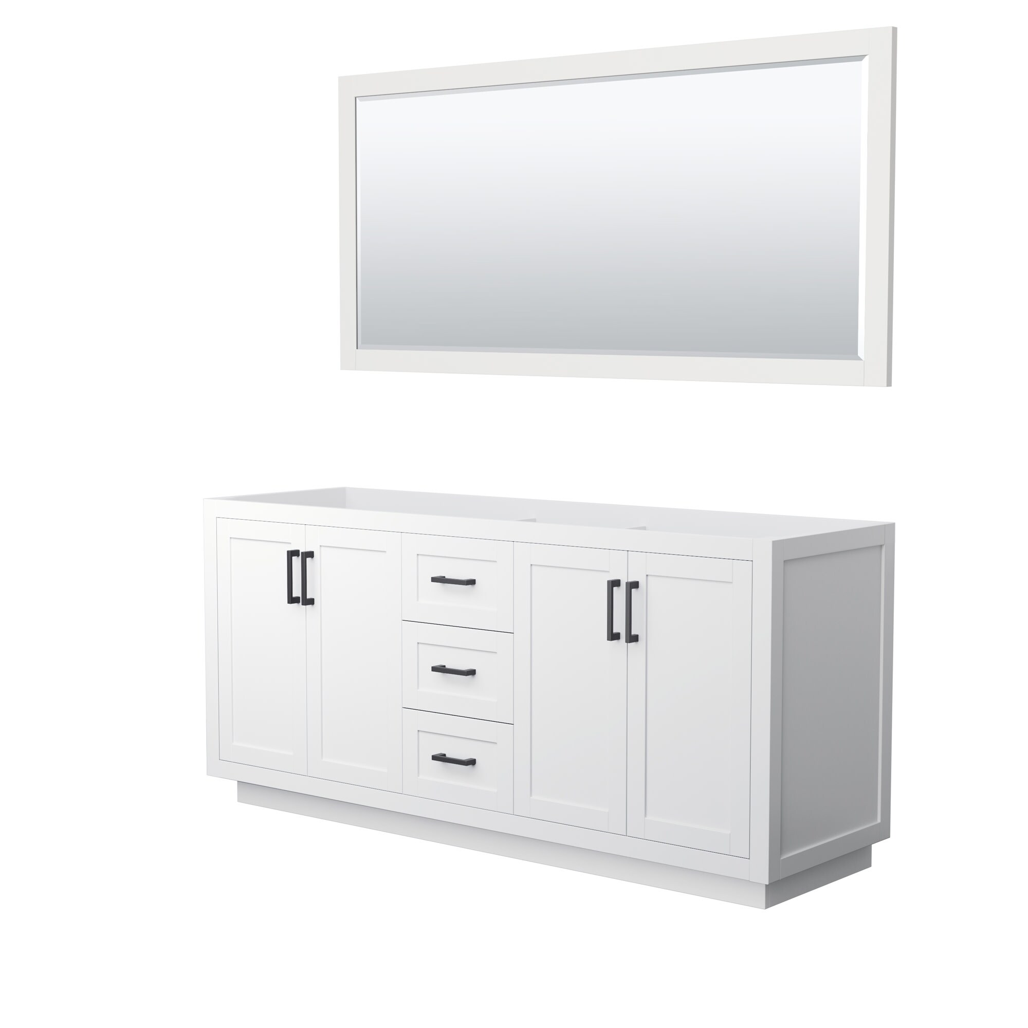 Wyndham Collection Miranda 71" Double Free Standing Vanity Cabinet -