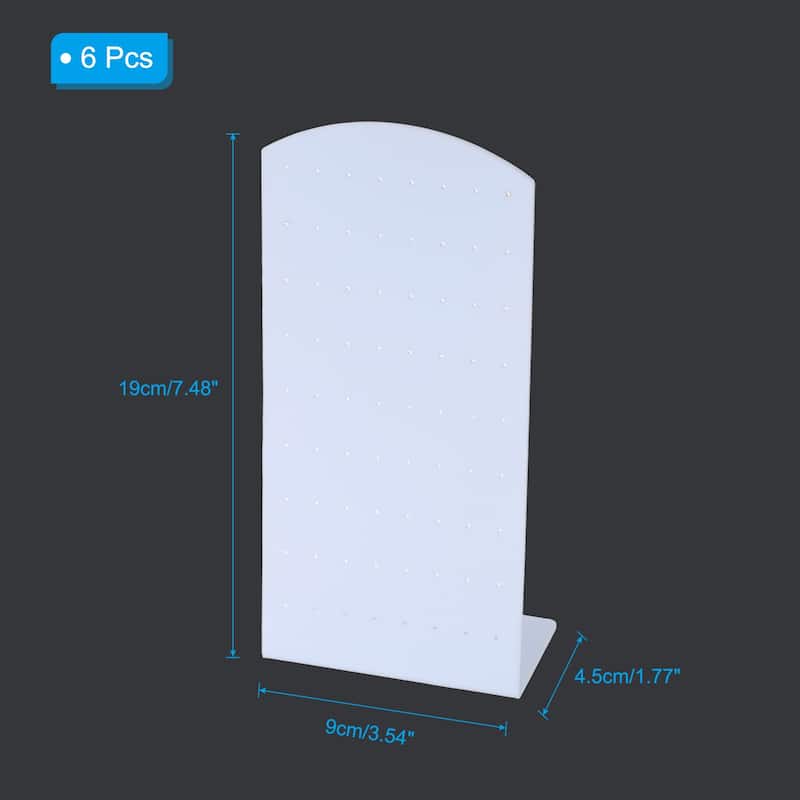 Earring Display Stand,Acrylic Earring Holder 72 Hole L Rack, White - 6pcs