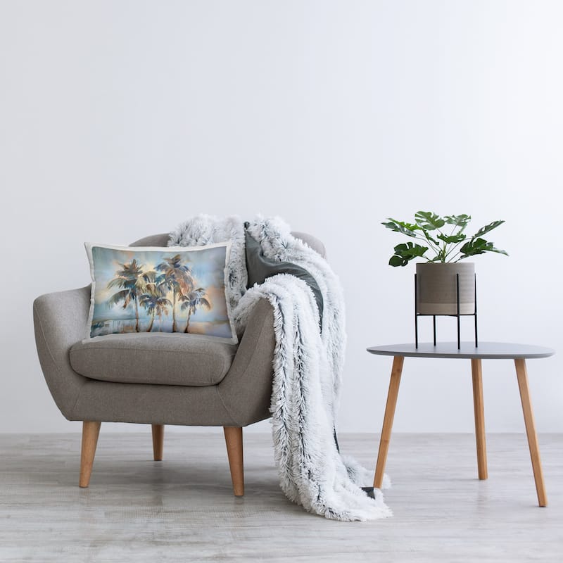 Stupell Cool Palm Trees Sunrise Decorative Printed Throw Pillow Design by Ramona Murdock