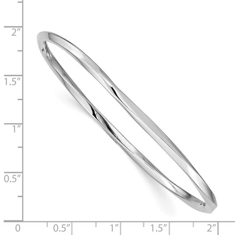 Curata 925 Sterling Silver 7" 3.5mm Solid Slip on Polished Bangle Bracelet