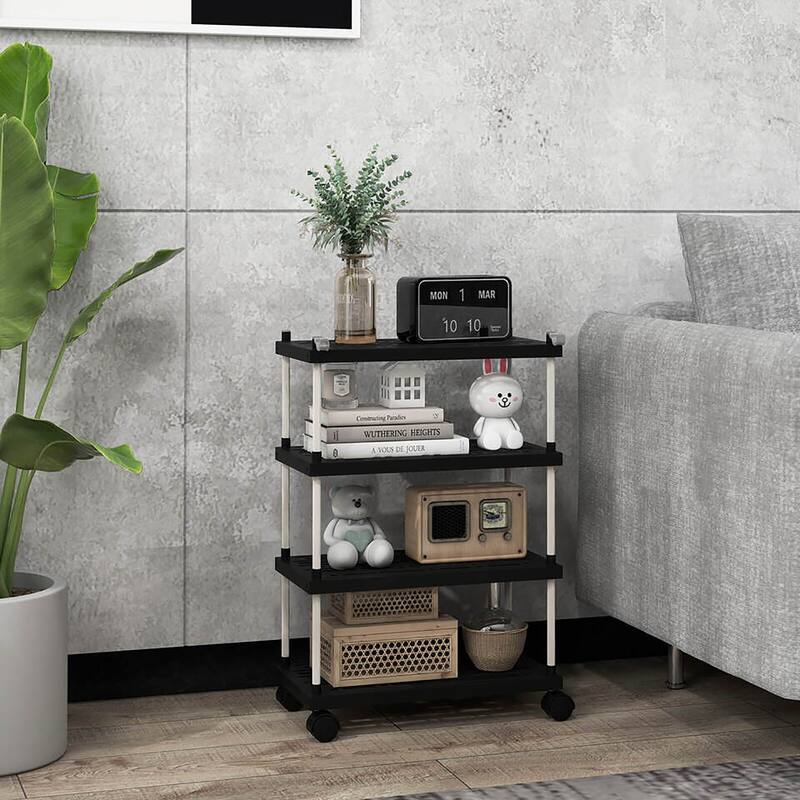 Gymax 4-Tier Slim Storage Cart Kitchen Organizer Utility Cart