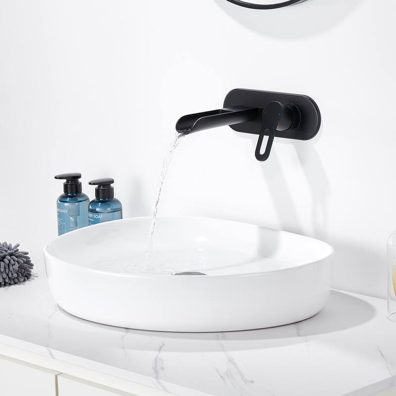 Luxier Vivid Fall 1-Handle Wall Mounted Bathroom Faucet with Valve
