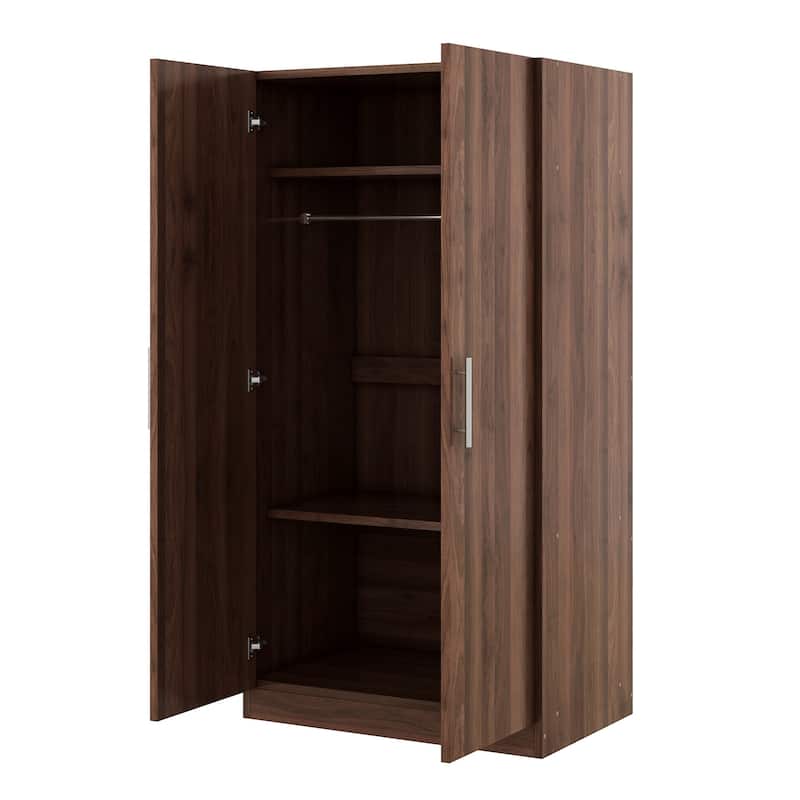 2-Door Wardrobe Armoire with Storage Shelves
