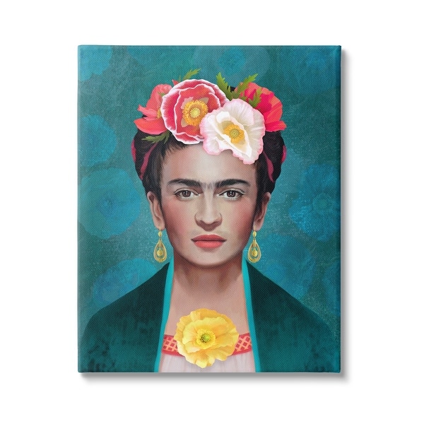 Stupell Frida Kahlo Floral Portrait Canvas Wall Art Design by Diane ...