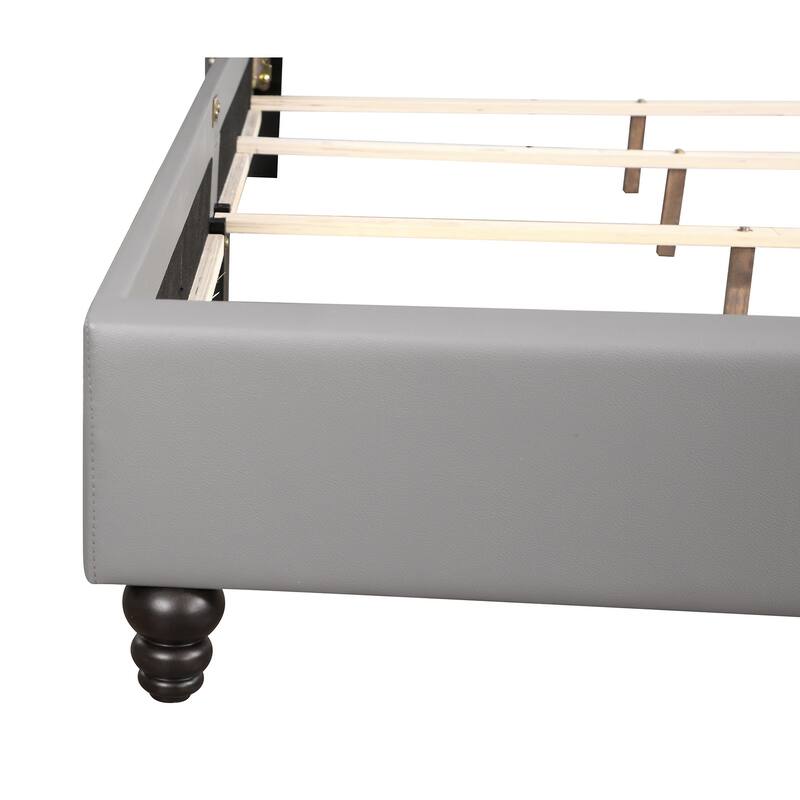 Julie Tufted Upholstered Low Profile King Panel Bed