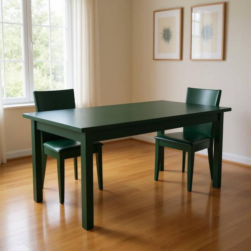 HomeRoots 48" Dark Green Solid Wood Dining Table - 48.00 in. x 30.00 in. x 27.00 in. - Dark Green - 48.00 in. x 30.00 in.  x 27.00 in.