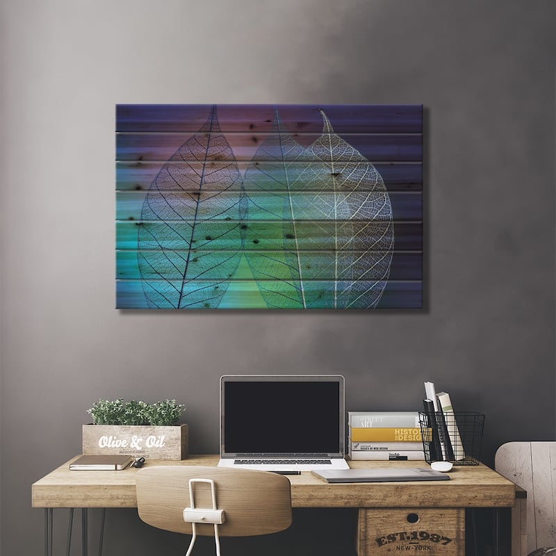 Prismatic leafs Print On Wood by Shihya Kowatari - Multi-Color