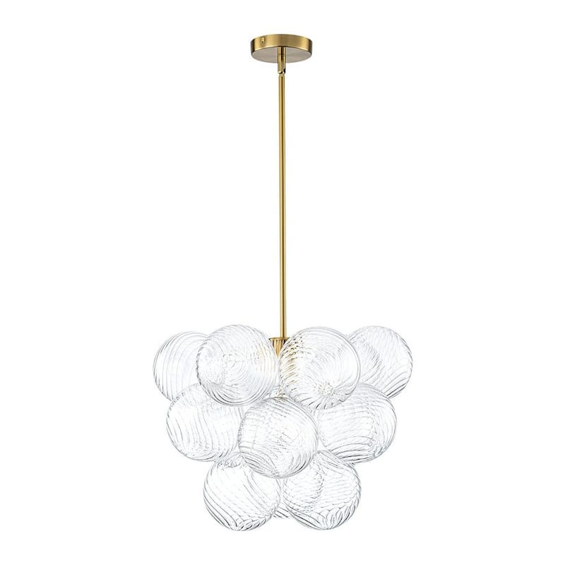 Glam Single-light Dining Room Glass Globe Bubble Chandelier - N/A