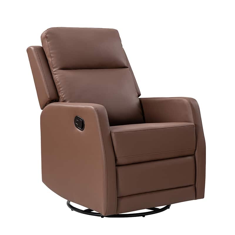 Esteban Modern Faux Leather Manual Rocking Swivel Recliner with Wingback