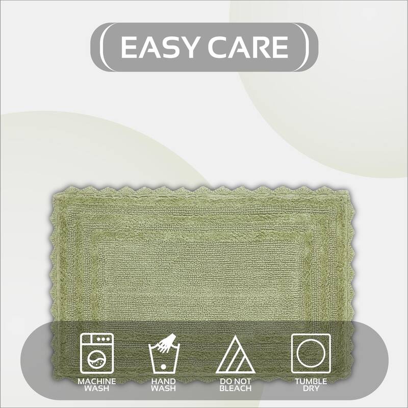 Better Trends Bath Rugs 100% Cotton Soft & Water Absorbent Reversible Tufted Bathroom Rug for Shower, Sink Mats Lilly Crochet