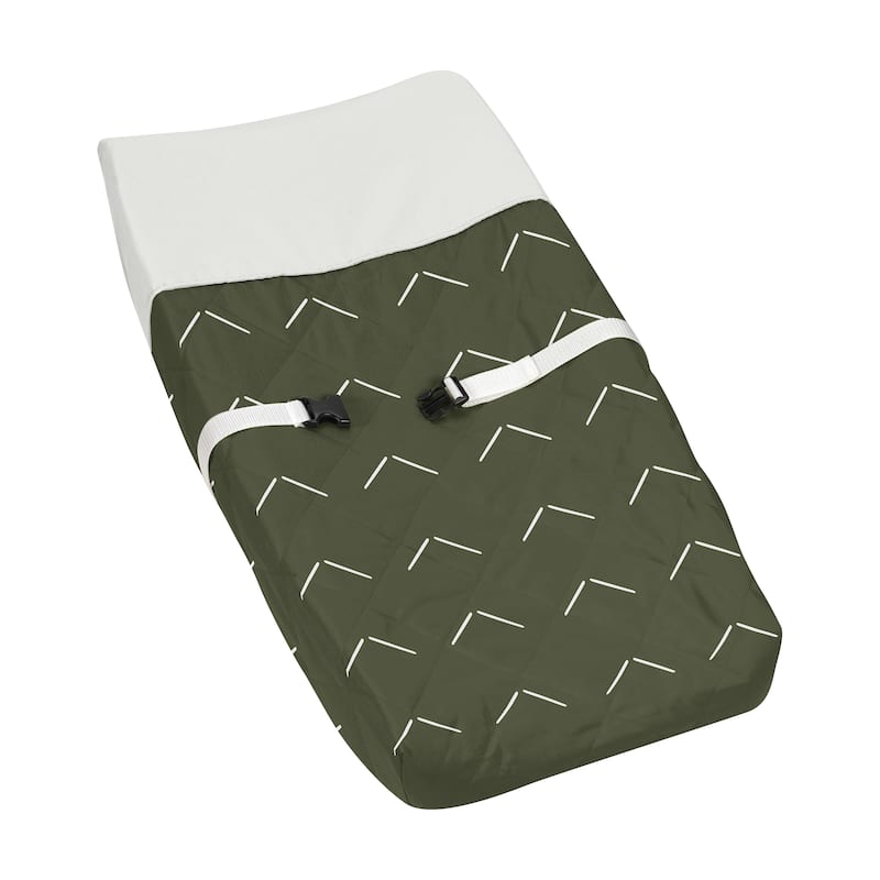 Sweet Jojo Designs Dark Green Boho Arrow Boy Girl Changing Pad Cover Hunter Sage Ivory Bohemian Gender Neutral Shabby Chic