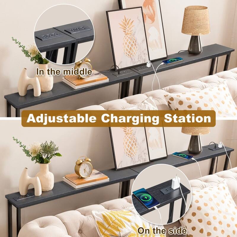 2-piece Set Triamine + Iron 200 * 15 * 79cm with Power Strip Foyer Table
