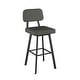 preview thumbnail 11 of 37, Amisco Clarkson Swivel Counter Stool Medium Grey Faux Leather / Black Metal