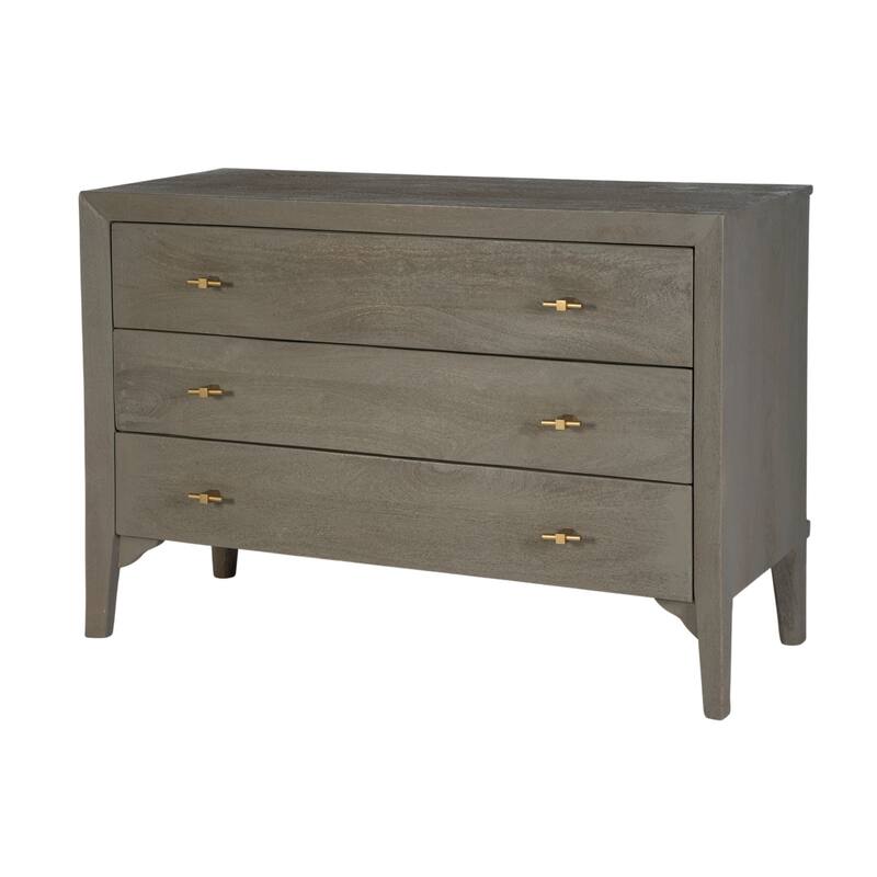 Rockport 46 in. W Rectangular Wood 3 Drawer Dresser - Warm Gray/Greenish