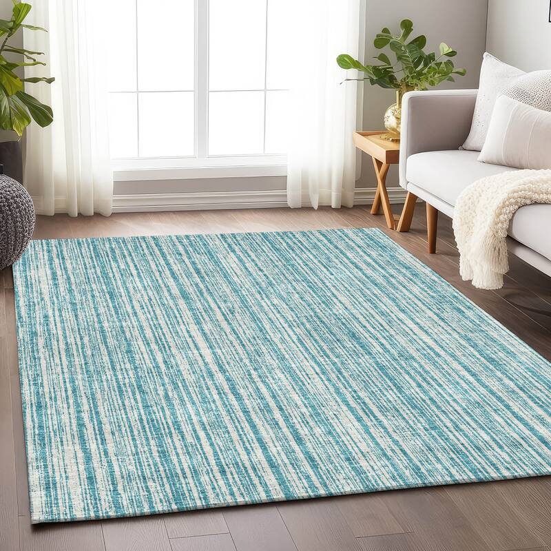 Premium Washable Super Soft Striped Mayfield Rug - Teal - 2' 6" x 3' 10"