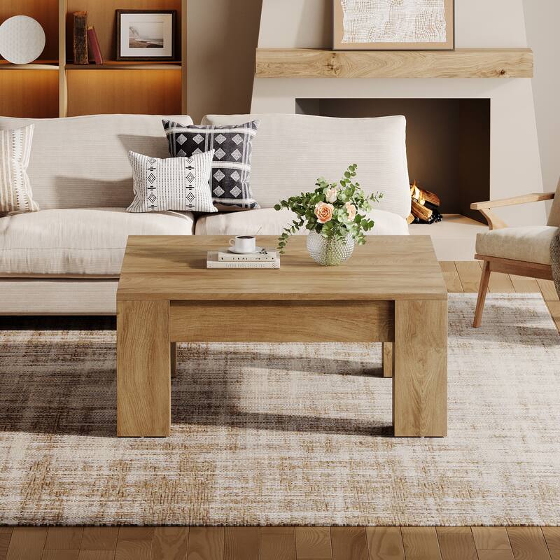 Wood Coffee Table, Tea Table Cocktail Table, Living Room Accent Center Table