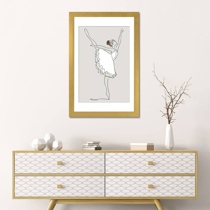 iCanvas "Inspired Stone Ballerina Line" by Pixy Paper
