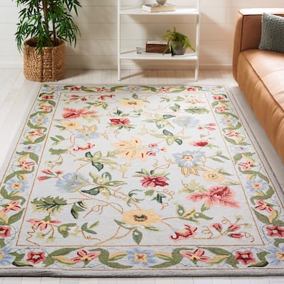 SAFAVIEH Handmade Chelsea Rubi French Country Floral Wool Rug