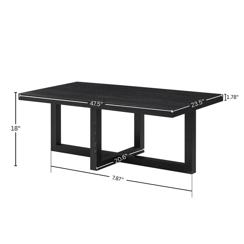 Roundhill Furniture Luno 3-Piece Coffee Table Set, Coffee Table and Two End Tables