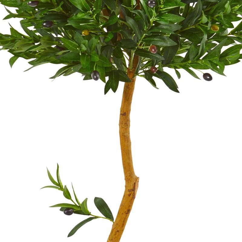 Artificial Olive Tree Topiary - 58 Inch Indoor Outdoor Green Décor - 51-60 Inches