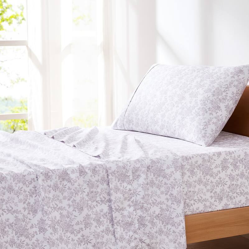 Lush Decor Peony Toile Mauve Sheet Set