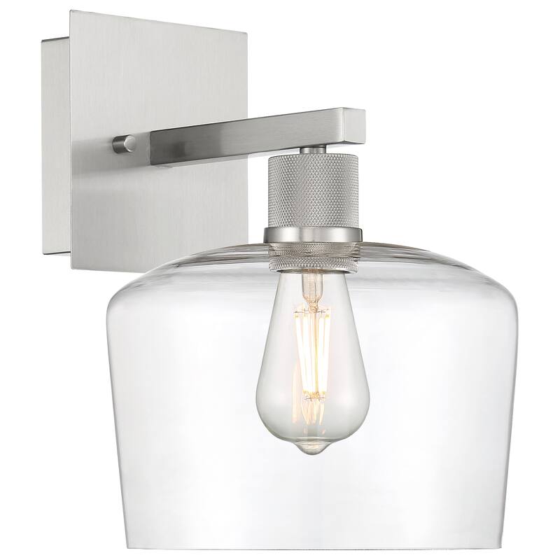 Access Lighting Port Nine Chardonnay LED Wall Sconce - Replaceable LED - Brushed Steel/Clear Glass