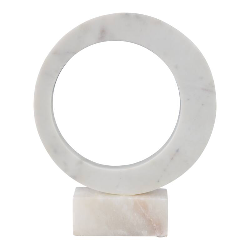 Stone Sculpture Circular Ring Geometric Base for Contemporary Display