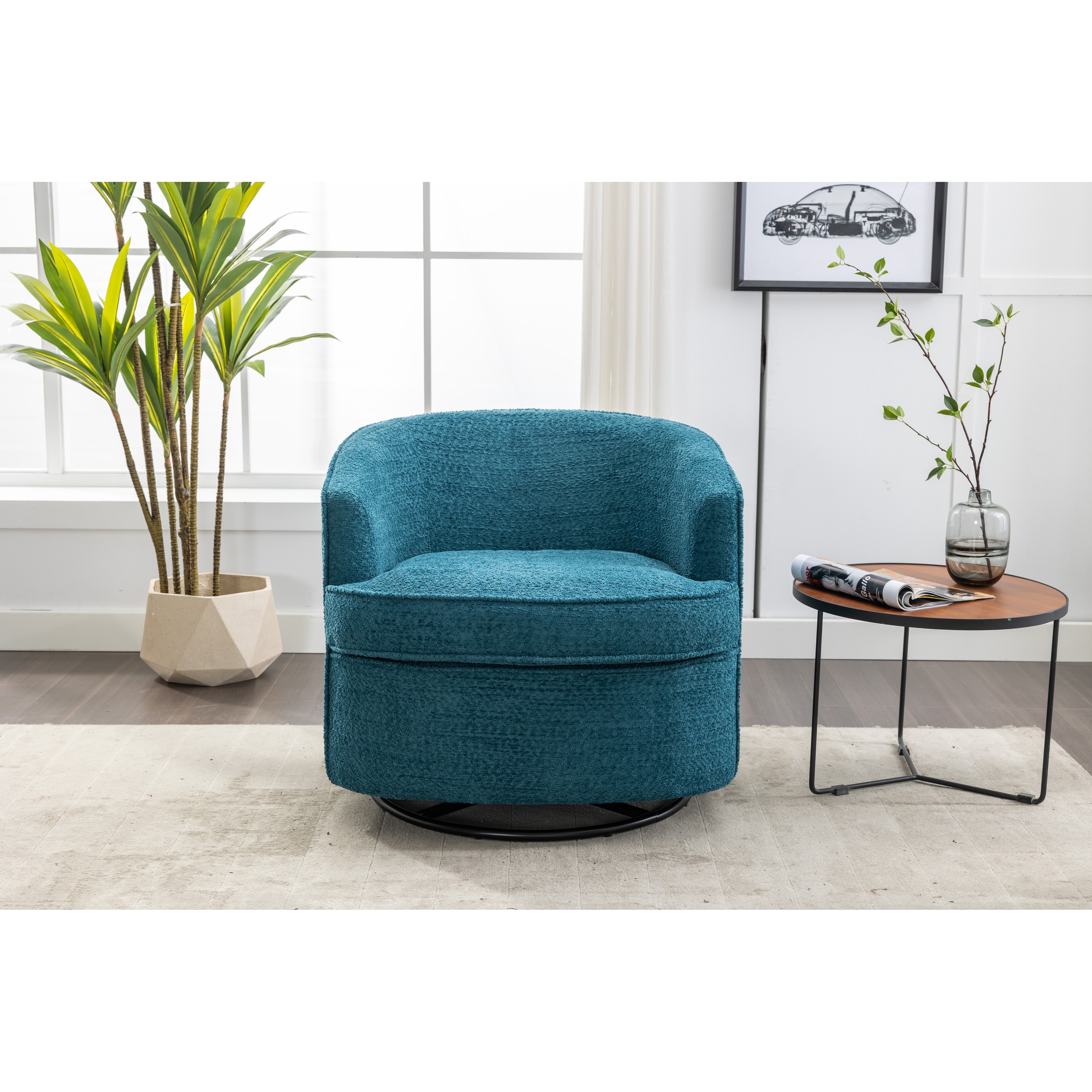 Swivel accent sales barrel chair