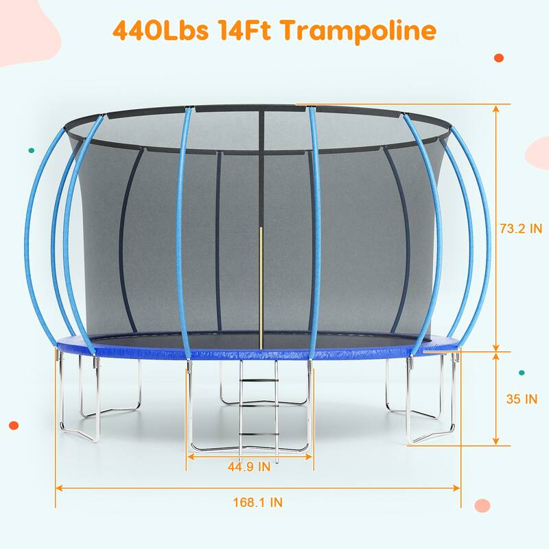 Trampolines for Kids Adults with Enclosure Ladder for Outdoor Jump