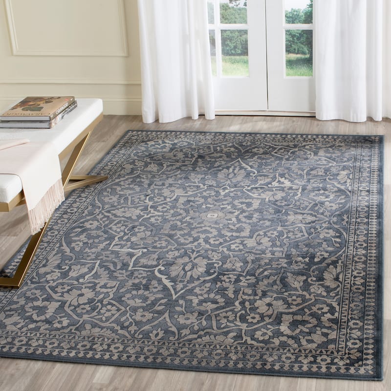 SAFAVIEH Vintage Distressed Boho Valvi Oriental Rug - 9' x 12' - Blue/Light Grey - Rectangle
