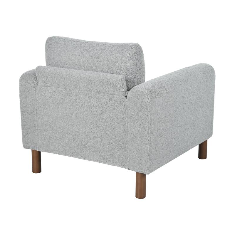 Maloa Upholstered Oversized Teddy Accent Chair with Walnut Legs by Christopher Knight Home