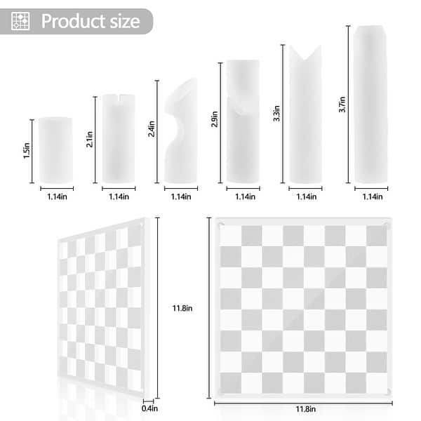 Ondisplay 3d Luxe Acrylic Smoke & Frost Luxury Laser-cut Chess Set - On 