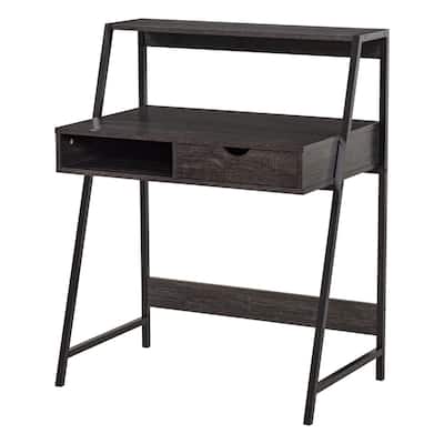 Particleboard Steel Writing Desk with Storage Shelf Drawer