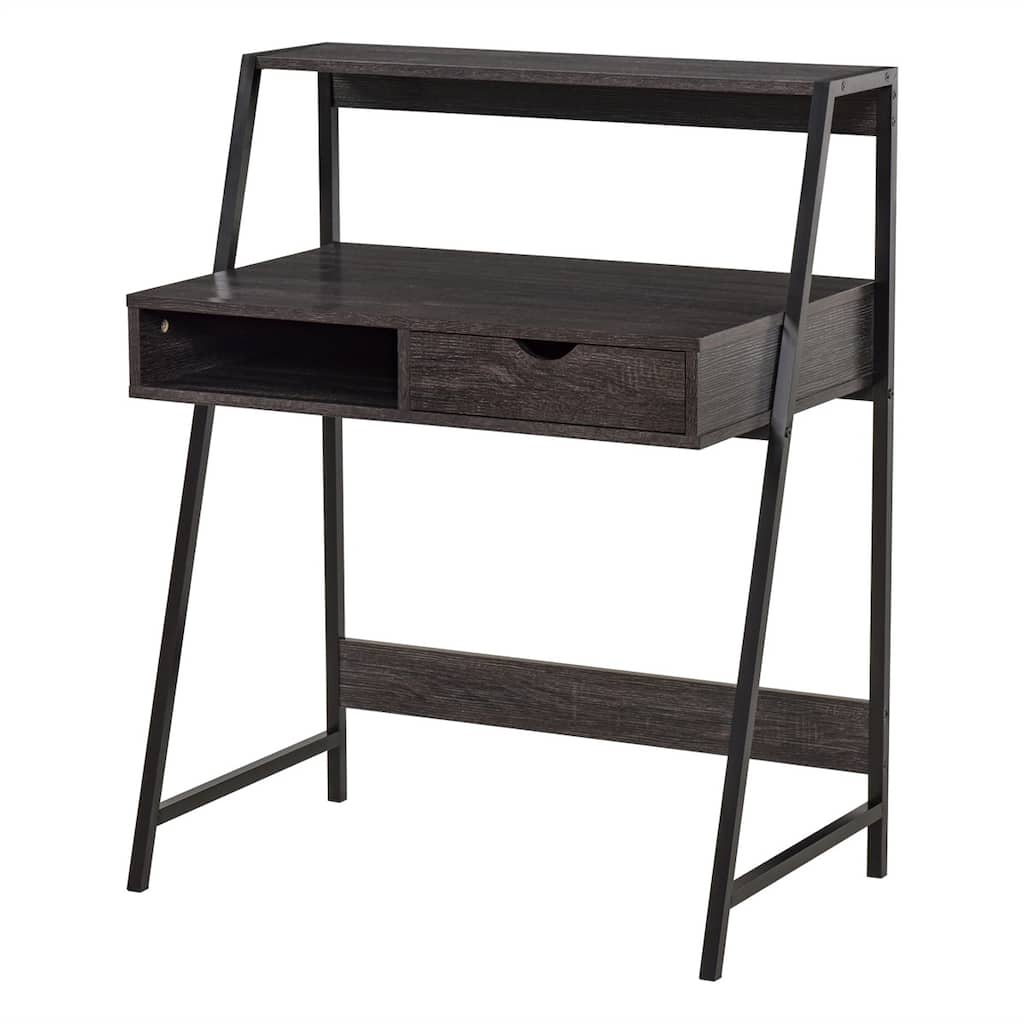 Particleboard Steel Writing Desk with Storage Shelf Drawer