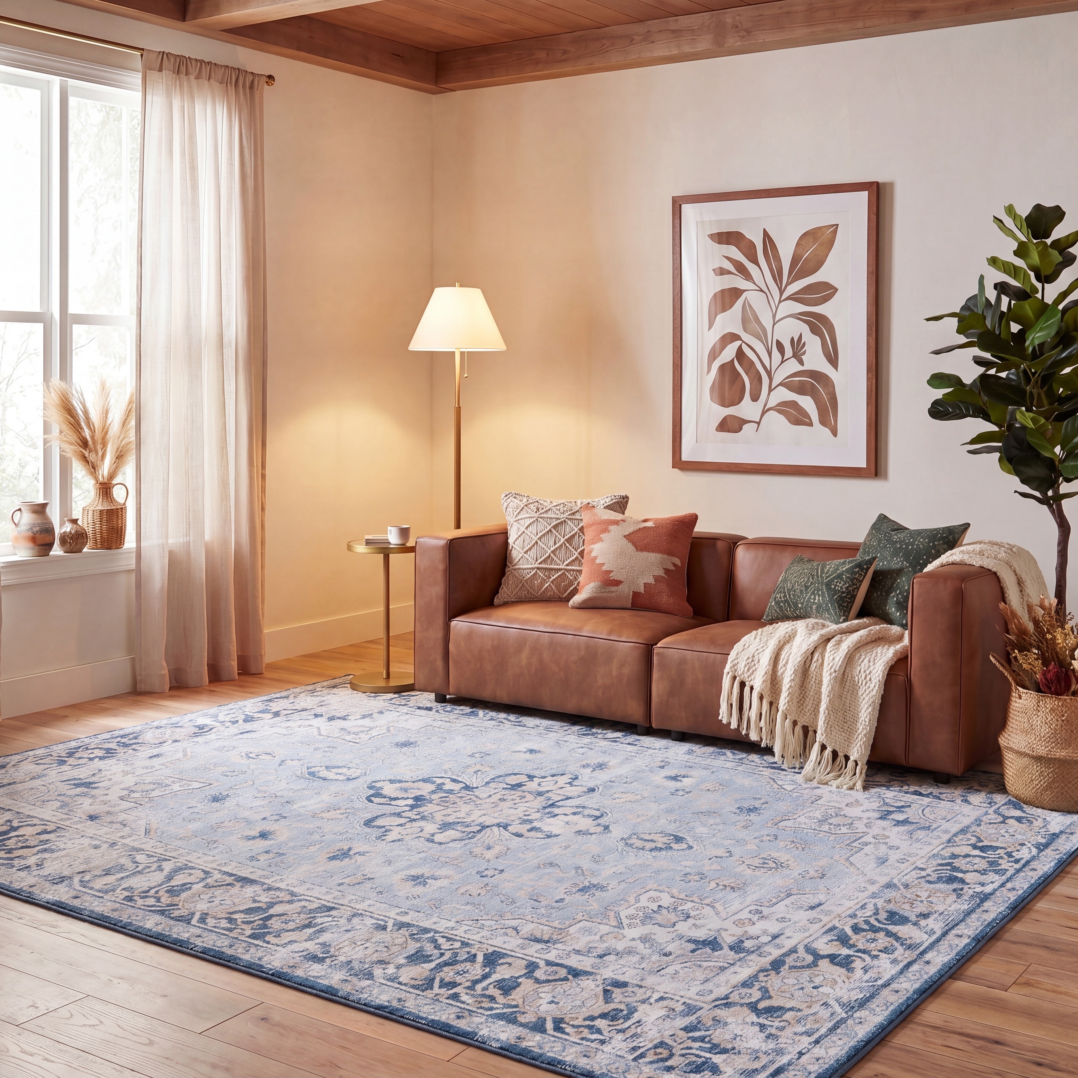 SAFAVIEH Tucson Machine Washable Slip Resistant Emmie Traditional Rug