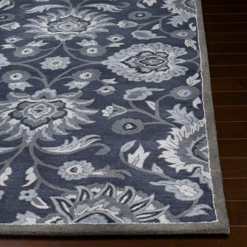 Patchway Handmade Classic Floral Wool Area Rug