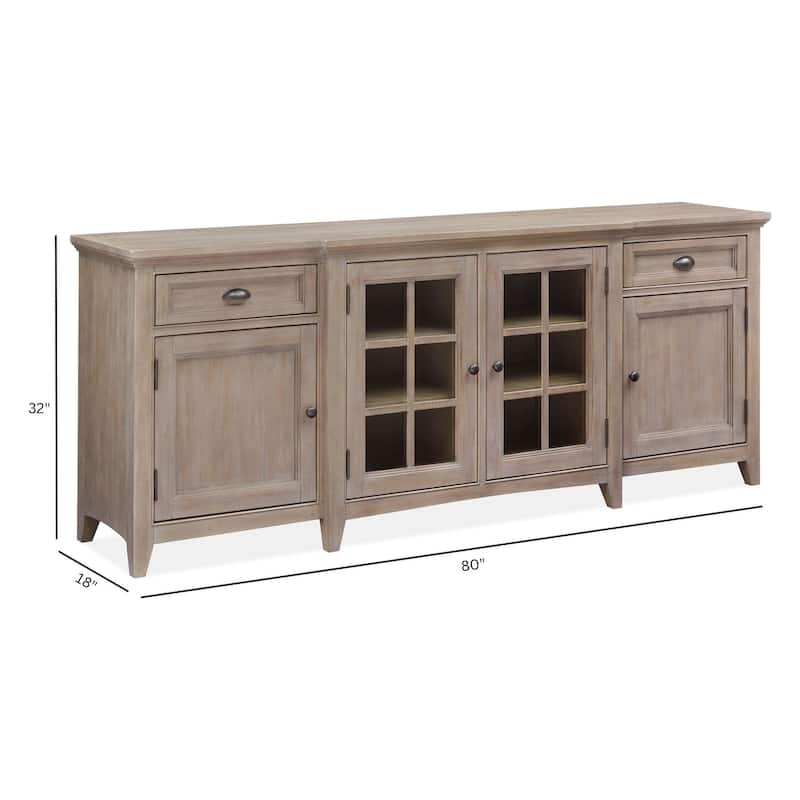 Magnussen Home Paxton Place Dovetail Grey 80" Console - 80"W x 18"D x 32"H