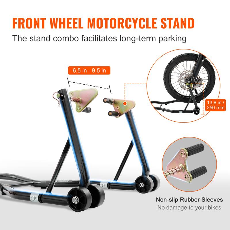 Motorcycle Stand Lift, Lift Stand, Front and Rear Wheel Fork Stand, U+L Fork Swingarm Spool