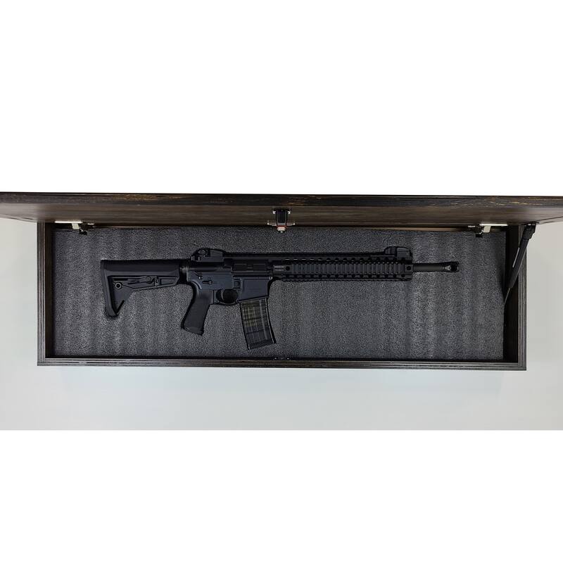 l Always Kiss Me Goodnight Over the Bed Wall Decor with Hidden, Locking Gun Concealment Compartment