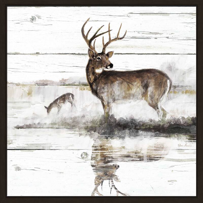 "Rustic Misty Deer" by Ruane Manning Print on Floating Canvas