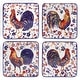 preview thumbnail 1 of 1, Certified International Morning Rooster Set of 4 Canape Plates - 6" x 6" x .75"