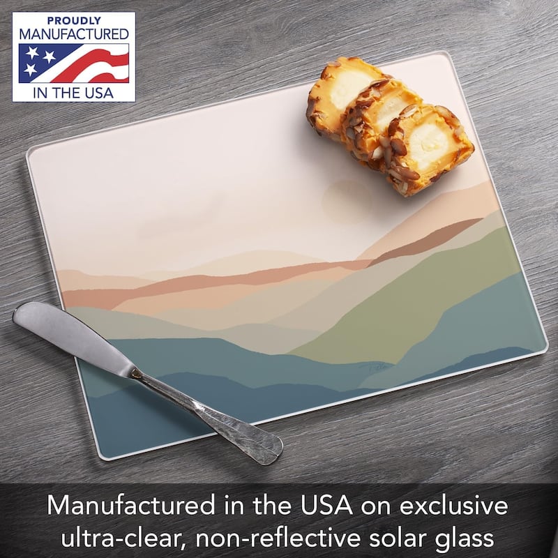 Mountain Spice 3mm Heat Tolerant Tempered Glass Cutting Board 10” x 8” Manufactured in the USA Dishwasher Safe