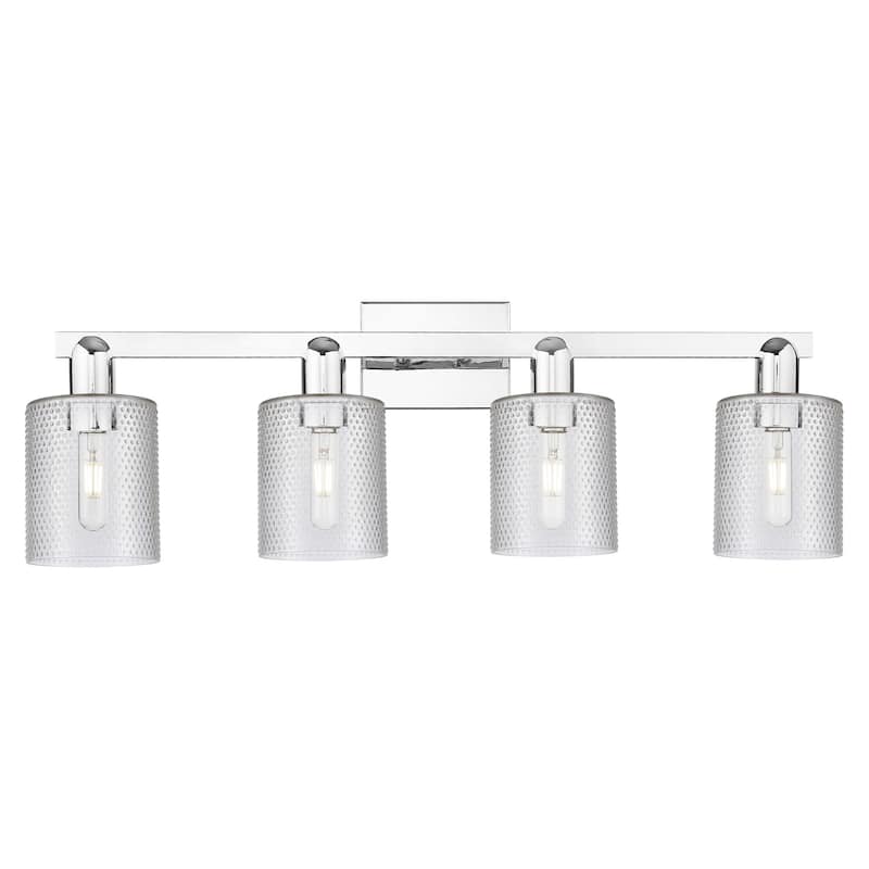 Innovations Lighting 716-4W-11-32 Cobbleskill Vanity Cobbleskill 4 - Polished Chrome / Clear