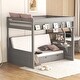 preview thumbnail 13 of 18, Merax Wood Full Size Convertible Bunk Bed with Storage Staircase