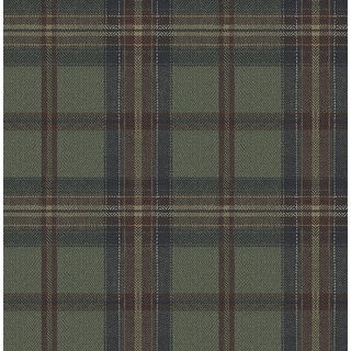 Harry & Grace Herringbone Plaid Premium Matte Non-Woven Peel and Stick Wallpaper