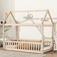 preview thumbnail 9 of 13, Natural Twin House Bed With Guardrails and Slats